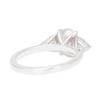 Three Stone Moissanite Engagement Ring Oval Cut - Image 9