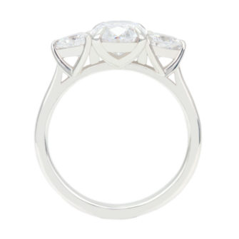 Three Stone Moissanite Engagement Ring Oval Cut - Image 8