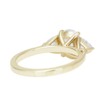 Three Stone Moissanite Engagement Ring Oval Cut - Image 6