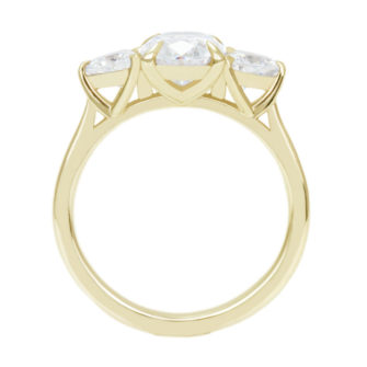 Three Stone Moissanite Engagement Ring Oval Cut - Image 5