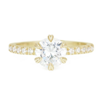 Moissanite Engagement Ring Half Eternity Pavé - Image 4