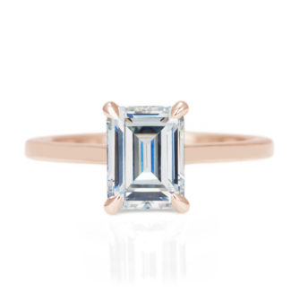 Moissanite Engagement Ring Emerald Cut Solitaire - Image 7