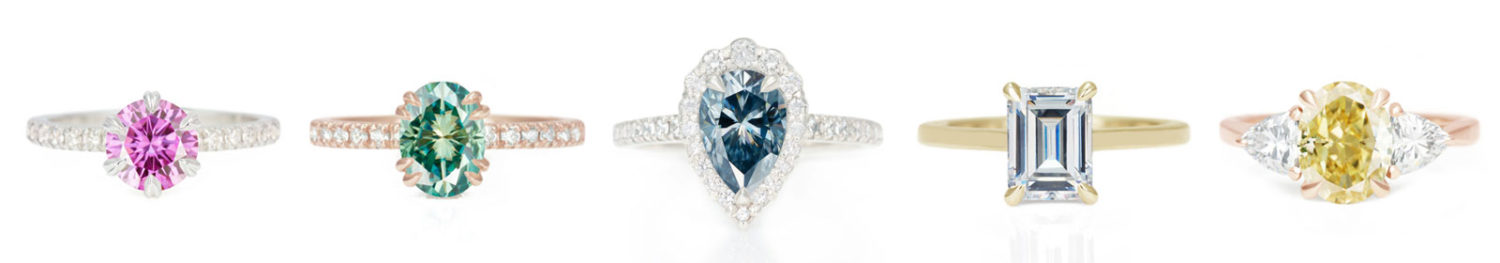 A banner image of Canadian made moissanite engagement rings.