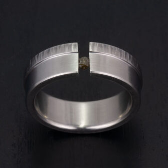 Stainless Steel Ring With Rough Diamond Cube - Image 3