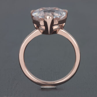 6.77 Carat Lab-Created White Sapphire Engagement Ring – Rose Gold - Image 5