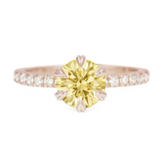 Yellow Moissanite Engagement Ring Half Eternity Pavé - Image 4