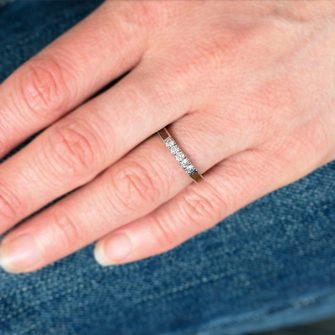 Women's wedding ring on hand