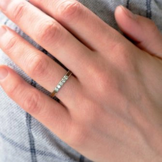 Ancient kauri wood wedding ring on women's hand