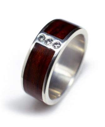 White Gold Wedding Band Wood Ring With Brushed Finish 2281 Cairo Men S Wedding Rings