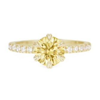 Yellow Moissanite Engagement Ring Half Eternity Pavé - Image 7