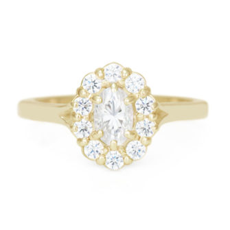 Oval Cut Moissanite Engagement Ring With Diamond Halo - Image 4
