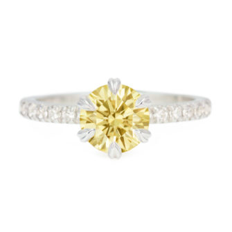 Canary yellow moissanite hot sale engagement rings