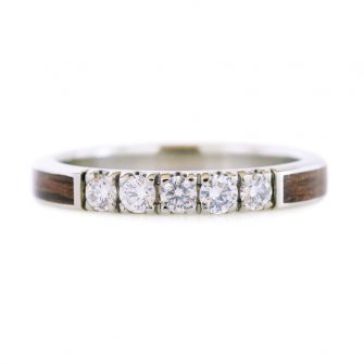 An image of a koa wood ring.